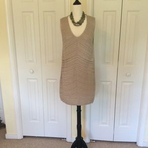 Cato - Beige and gold sweater tunic top.